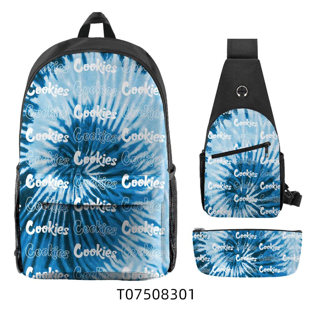 Cook Backpack Student School Bag Lightweight Polyester Backpack Three-Piece Set
