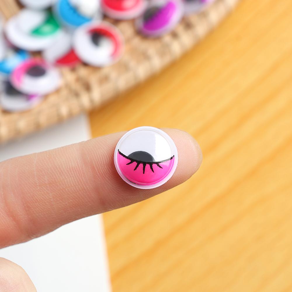100Pcs/Bag 7/8/10/12/15/18/20MM Colorful Round Wiggling Moving Eyes Plush Panda Eye 3D Dolls Accessories DIY Dolls Materials