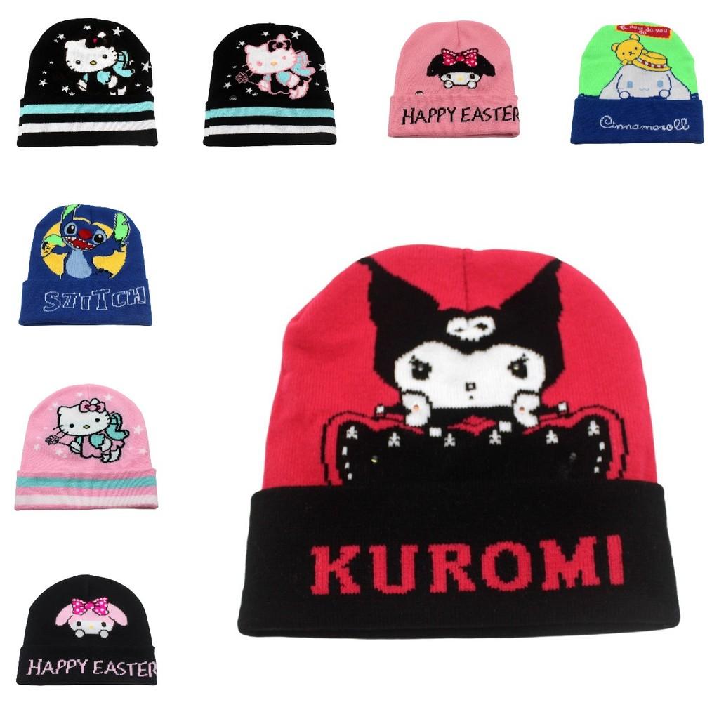 Cozy Knit Kawaii Kuromi Stitch Character Beanie Hat For Stylish Winter Warmth