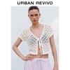 UR Women's Lace-Up Textured Short Sleeve Knit Cardigan