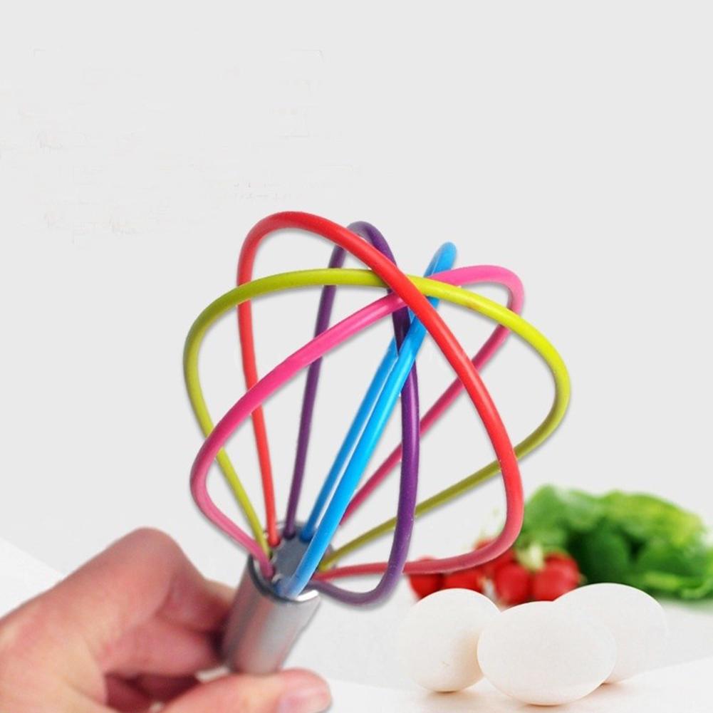 Roamtic Fashion Kitchen Wire Beater Handle Balloon Whisk Egg Mixer Silicone Stainless Steel Tool
