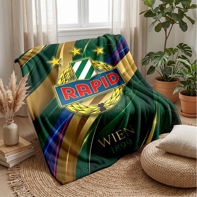 Rapid Wien FC Soft Flannel Fleece Blanket Lightweight Cozy Warm Throw Blanket For Sofa Bed Home Decor