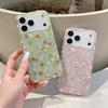 Ins Cute Spring Floral Sequins Bling Phone Case For iPhone 16 15 14 17pro 17ProMax Lovely Glitter Flower Shockproof Soft Cover