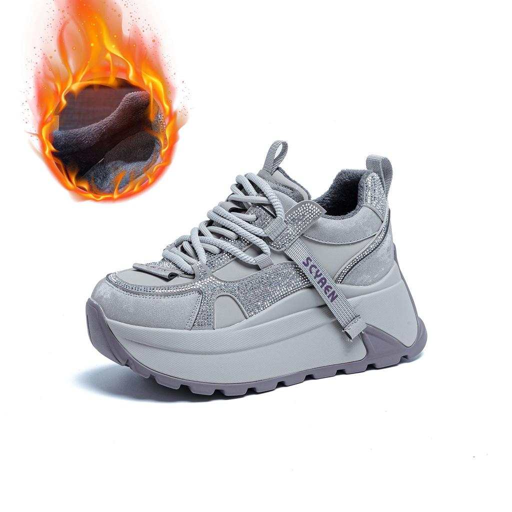 Women's shoes 2026 spring new style height increasing fashionable casual board shoes thick soled dad shoes women