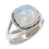 Natural Rainbow Moonstone Gemstone 925 Solid Sterling Silver Gift Ring S.9 m1I44