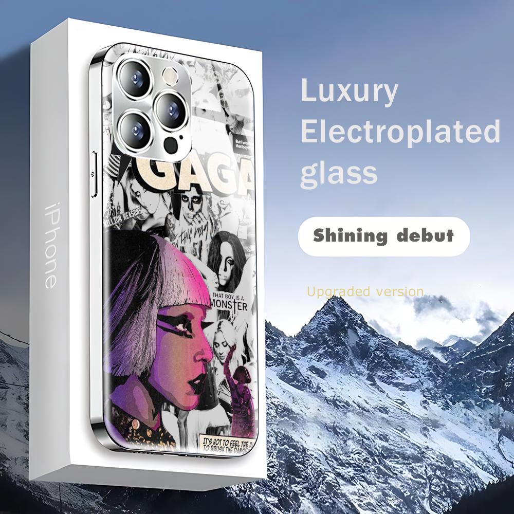 

Lady Gaga Mayhem Phone Case For iphone 17 16 15 14 13 12 Pro Plus Max New Electroplated glass Case iPhone 13 Pro