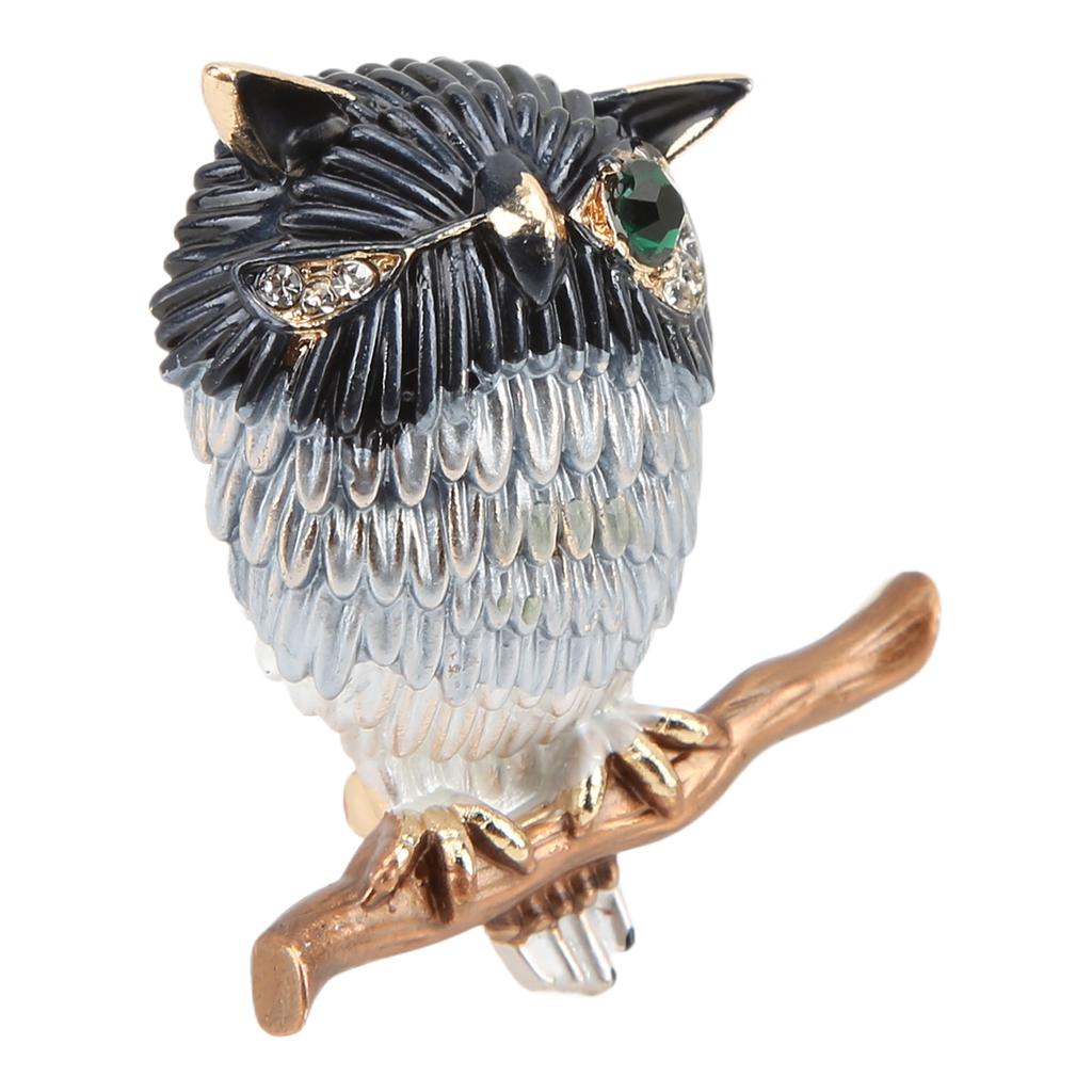 Brooch Pin Cute Owl Animal Shape Rhinestone Embellished Exquisite Clothing Pin for Women Clothes Decoration Gift