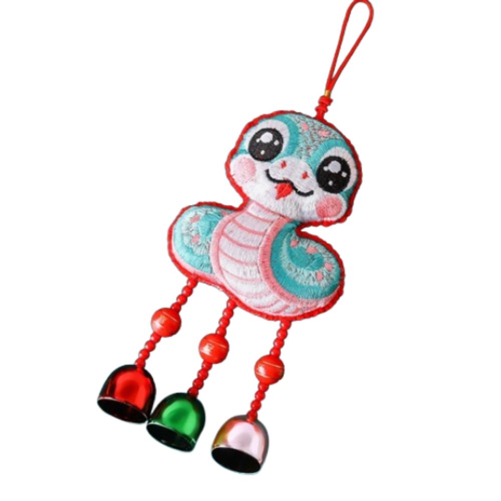 Traditional Embroidery Snake Wind Chimes Hanging New Year Pendants  New Year Decoration