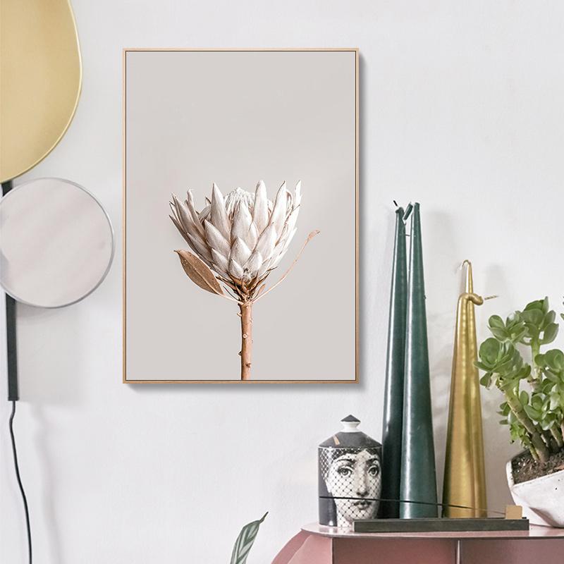 Bej Papură Păpădie Artă de Perete Pictură Floare Uscată Iarbă Plante Imprimeu pe Pânză Nisip Mână Poster Imagini de Perete Nordice Decor Acasă