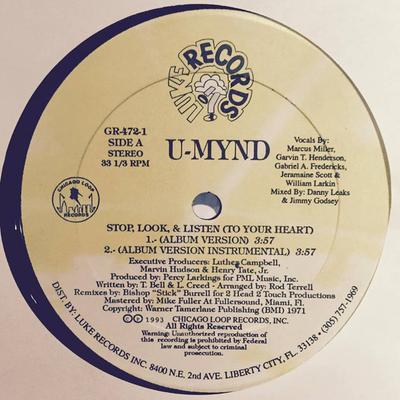 12inch Record U-MYND - Stop, Look & Listen (To Your Heart) GR4721 Luke Records, C 1993 US Rap & Hip-Hop/R&B Used