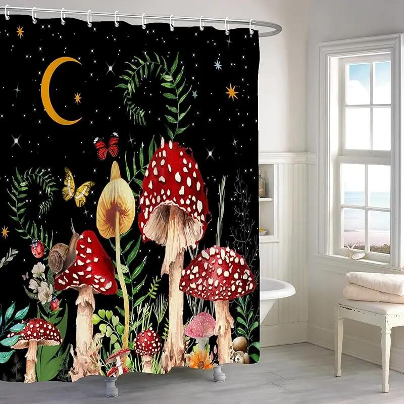 

Занавеска для ванной «Зачарованный лес» - Высококачественный водонепроницаемый и устойчивый к плесени декор для ванной комнаты для волшебной домашней атмосферы W90XH180cm