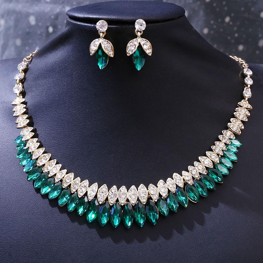 DIEZI Elegant Luxury Crystal Tiara Necklace Earrings For Women Wedding Party Fashion Bridal Bride Rhinestone Crown Accessories