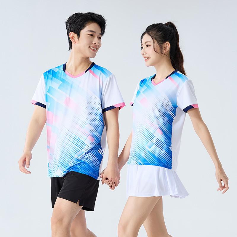 Quick-Dry Badminton Set Women Men Volleyball Table Tennis Training Team Uniform With Number Printing