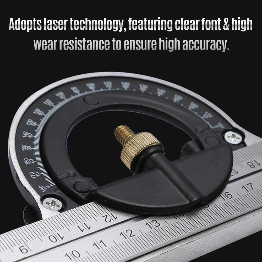 300MM Combination Square Angle Ruler Green 90 Degrees  Stainless Steel Level Square High Precision 45 Degrees