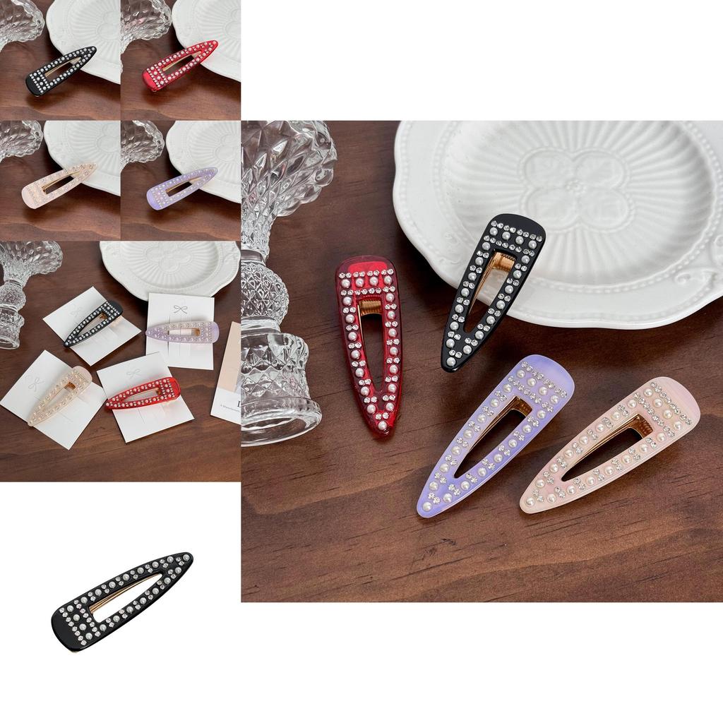 Chic Black And Colorful Hair Clip With Full Rhinestones For Trendy Summer Styles