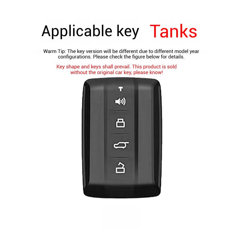 Zinc Alloy Car Key Case For Great Wall Gwm Wey Tank 300 500 Tank300 Tank500 Remote Cover Bag Shell Keychain Holder Accessories