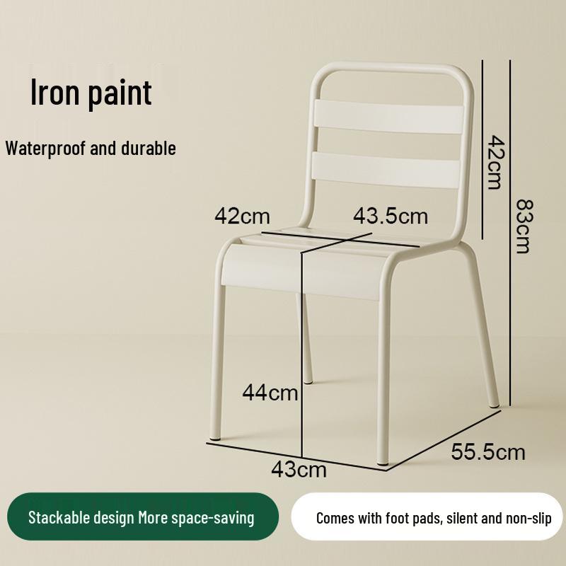 Modern Wrought Iron Outdoor Table & Chair Set for Garden, Courtyard, or Balcony