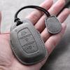 Leather Car Key Case Cover Holder Keychain Protector Shell for Hyundai Ix35 Ix45 Ix25 I10 I20 I30 HB20 Sonata Verna Solaris