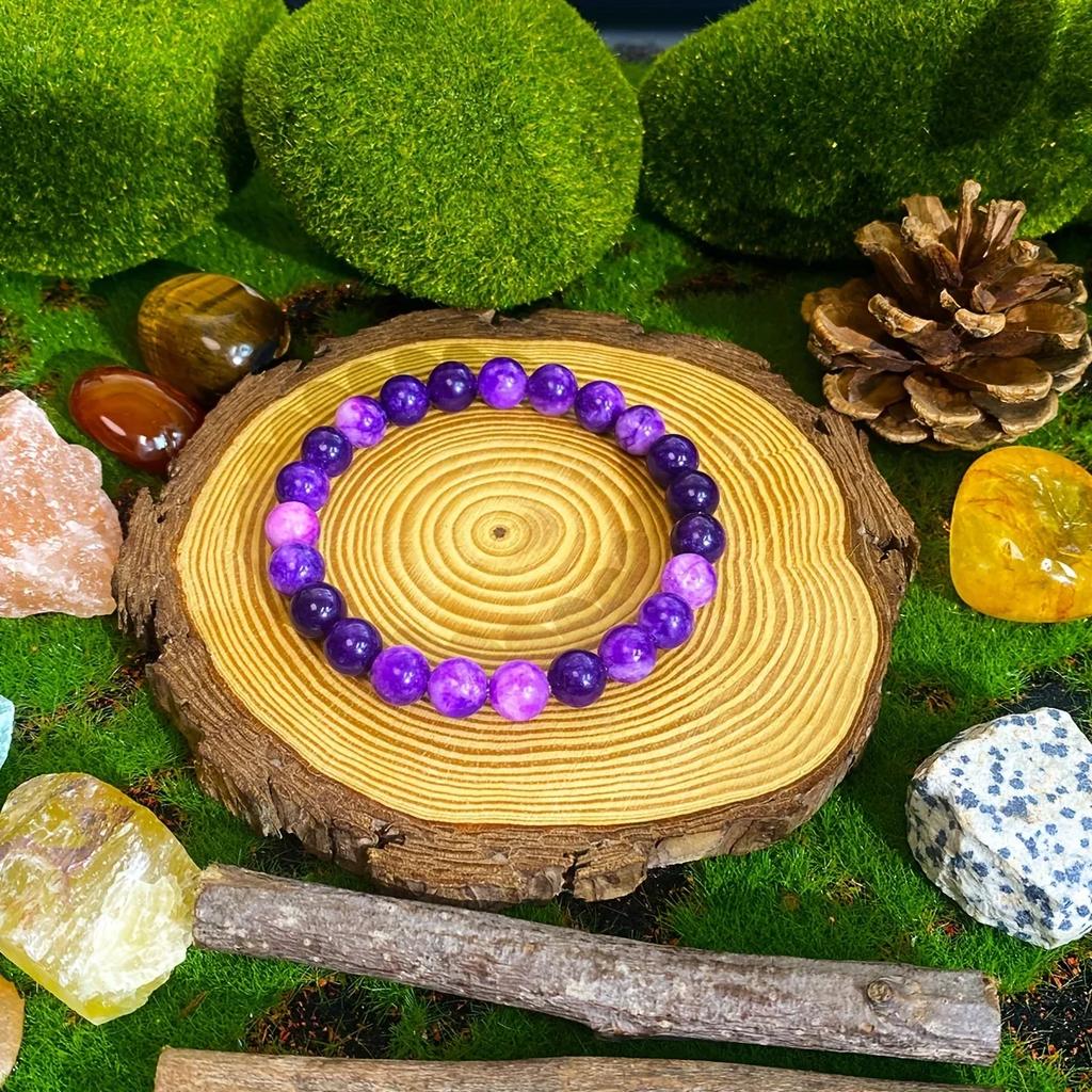 Attract Love Bring Luck Beaded Bracelet, Natural Sugilite Jewelry Accessories, Perfect Gift For Men And Women