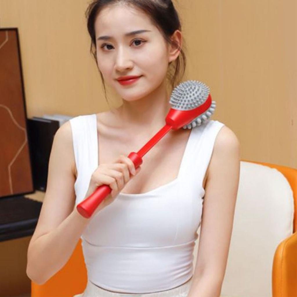 Massage Hammer 2 Soft Heads Retractable Flexible Handle Large Area Portable Silicone Manual Massage Hammer Stick