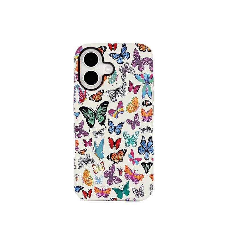 

Retro Butterfly Magnetic Shockproof Phone Case for Apple 17 with Screen Protector iPhone 17 Pro