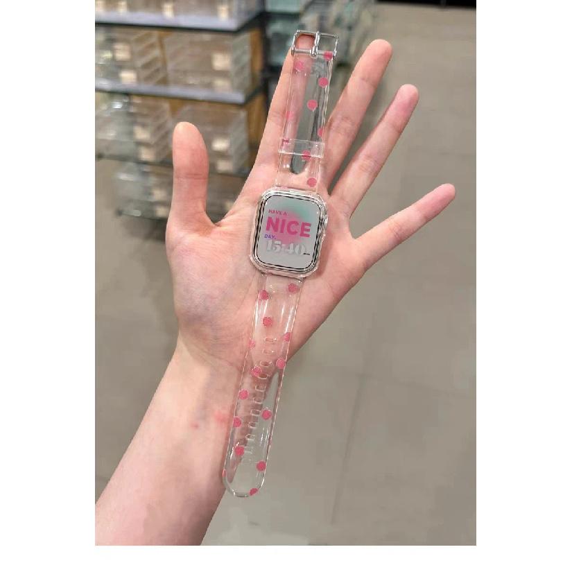 Fruit transparent loop For Apple Watch band women 10/9/8/7/6/5/4/3 SE 38mm 40mm 41mm 42mm 44mm 45mm 46mm 49mm Strap 38mm40mm41mm 42mmS10 земляничный