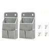 2pcs Wall Hanging Storage Bag with Hooks Multi Pocket Over Door Organizer Canvas Closet Space Saving for Bedroom Office