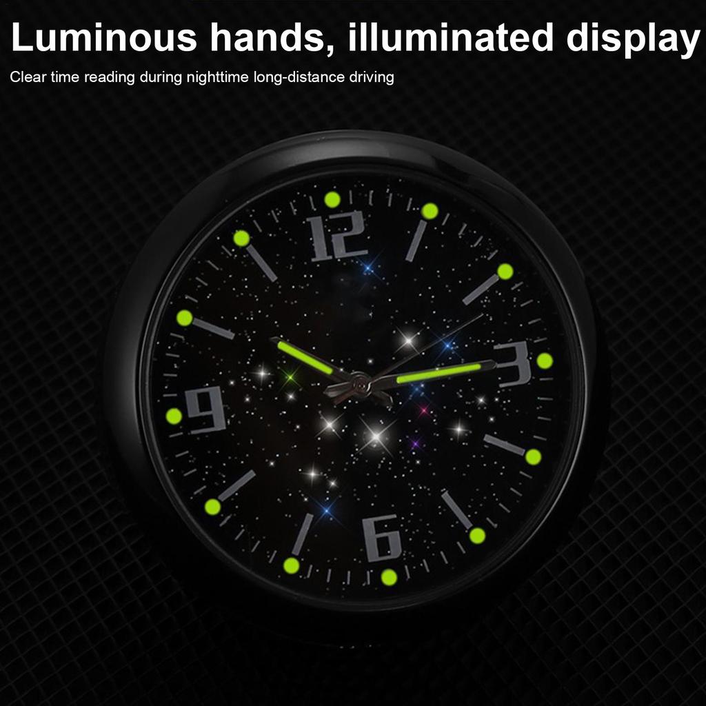 Small Car Clock Watch Glowing Accessories Stick On Car Vent Dashboard Clock For Travel Driving Commuting Touring Men Women