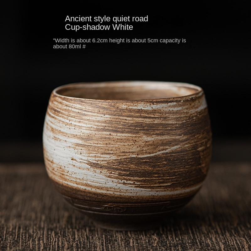 Tazza da tè in ceramica grezza fatta a mano giapponese Set da tè Kung Fu Tazza singola Stile antico Sentiero silenzioso Artigianato antico Regalo