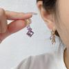 Geometrische Quadratische Braune Zirkon Anhängerohrringe Für Damen Modisches Personalisiertes Tägliches Accessoire Party Geburtstagsgeschenke