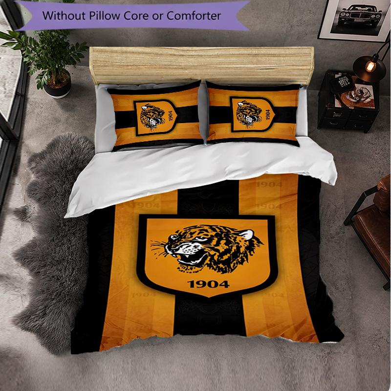 Set Biancheria da Letto Hull FC Pattern in Microfibra 3 Pezzi Copripiumino Decorativo per Camera da Letto Uso Domestico