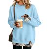 Women's Casual Printed Long Sleeve Oversized Two Piece Look Sweatshirt for Everyday Wear