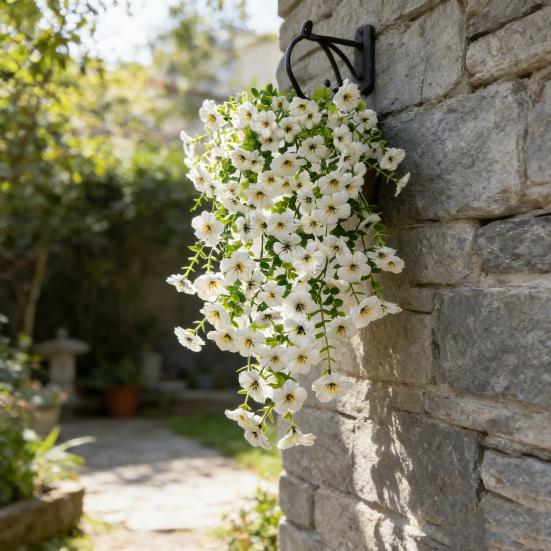 Sztuczny Fioletowy Kwiat Wina Fioletowa Wisząca Roślina do Wiosny Lata Wewnątrz Na Zewnątrz Ściana Dom Ogród Patio Dekoracja na Przyjęcie Weselne