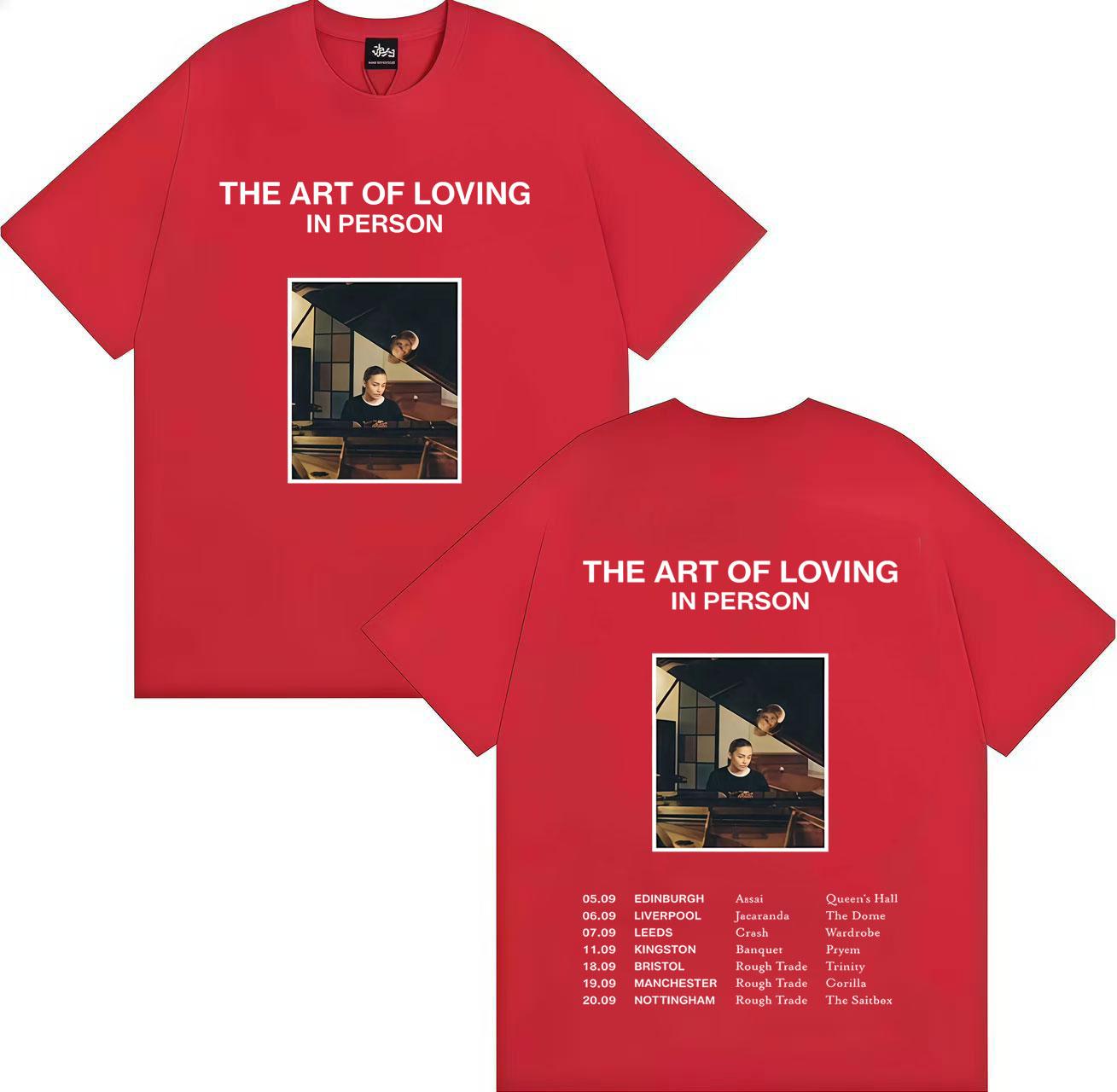 

Singer Olivia Dean Gothic Graphics Print The Art of Loving Tour Tshrit Fashion Oversized Tee Mens Women Pure Cotton Cozy Tshrits 3XL