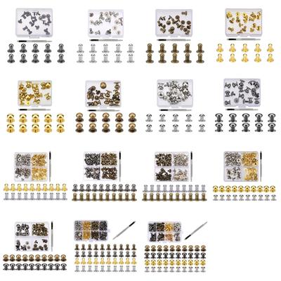 Knopfnieten mit rundem Kopf, 4MM 7MM 8MM Metallschrauben Nieten und Spikes, Leder Nieten Schrauben für Leder