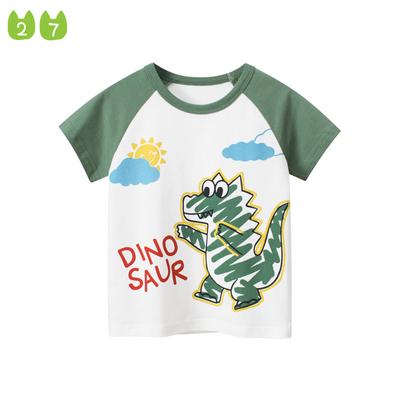 Kortärmad T-shirt för barn Babykläder Dinosaurie Top Barns sommarkläder