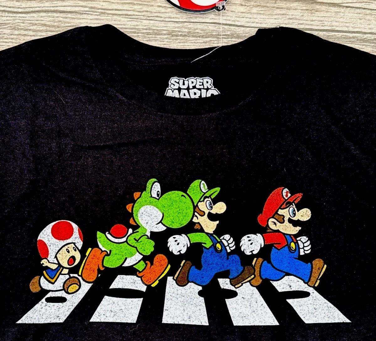 2019 Licensed Nintendo Mario Luigi Yoshi Toad Abbey Road Inspired T-Shirt Sz XL 4XL