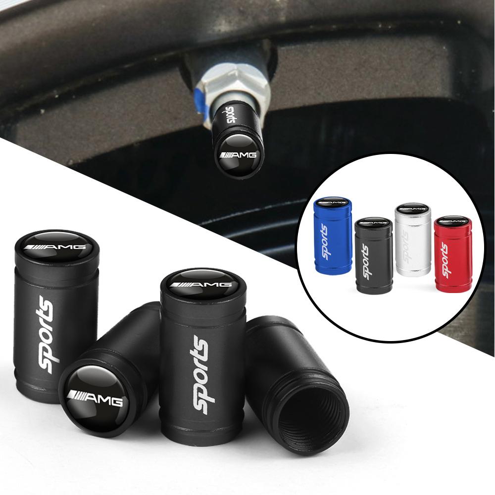 4pcs Auto Wheel Tire Valve Cap Dust Cover Car SPORTS Badge Decora For Mercedes Benz AMG W124 W202 W203 W204 W210 W211 W212 W220