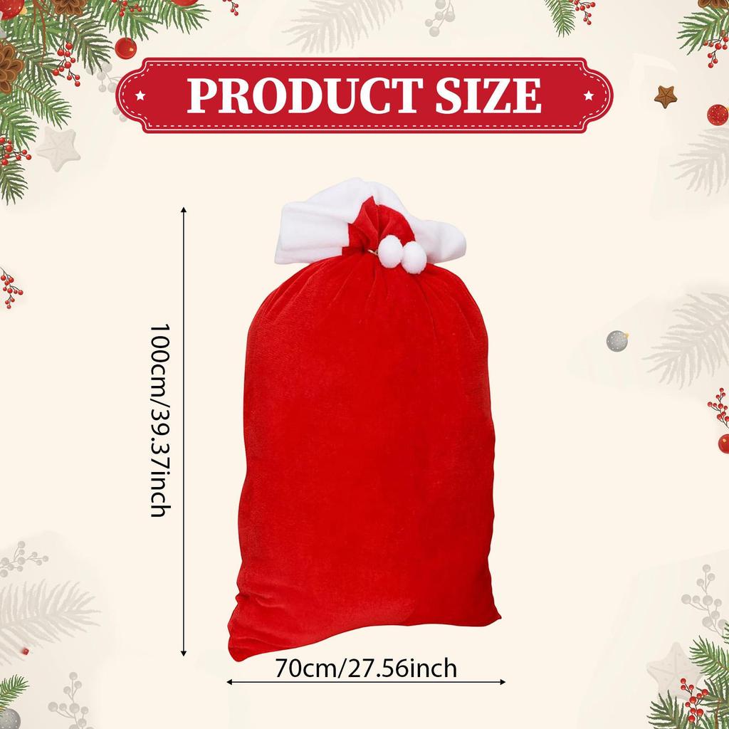 Christmas Drawstring Gift Bag Large Pouch Party Supplies Storage Xmas Sack for Wedding Travel Family