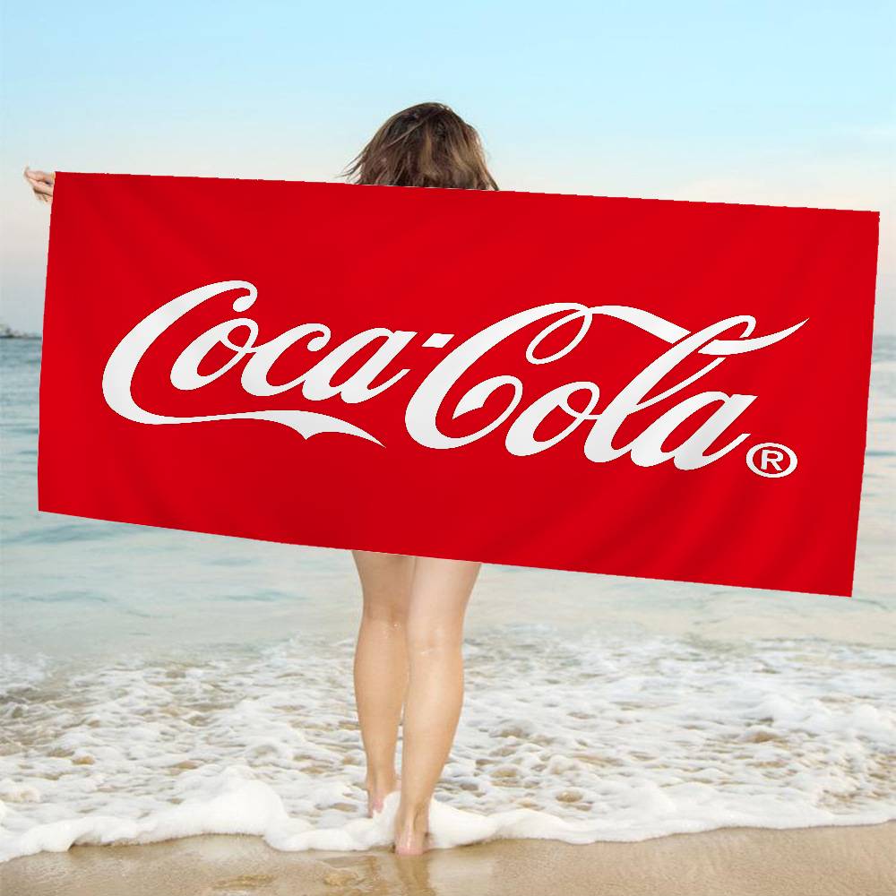 C-Cocas C-cola Vintage Logo Beach Towel Colorful Bath Towels for Girl Microfiber Quick Custom Sand Free Beach Yoga Spa Gym Pool