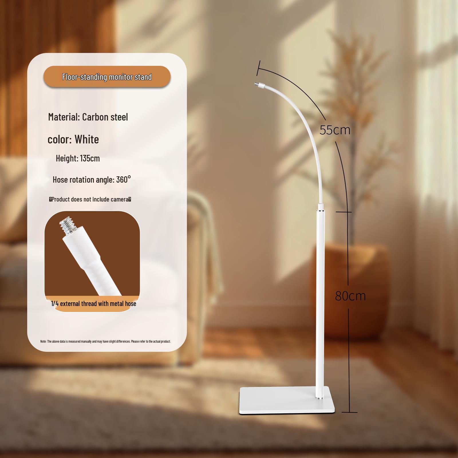 Adjustable No-Drill Indoor Camera Floor Stand with Flexible Hose