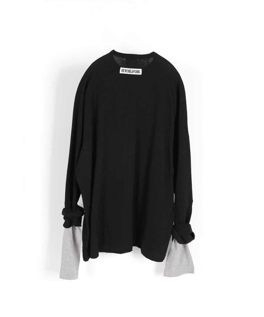 New Chief Chic D.P. Overlayer Cuff Slub Long Sleeve (Black)