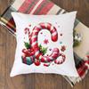 Christmas Kids Bedroom Cushion Cover Christmas 26 Letter with Santa Claus Couch Pillow Cover Xmas Party Decor  Presents for Famliy Kids