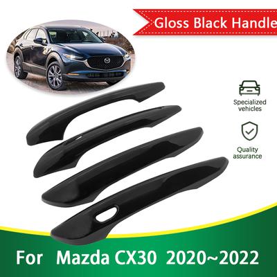 Fit for Mazda CX30 CX 30 CX-30   2022 Gloss Black Door Outer Handle Cover Creative Stickers Trim Car Accessories