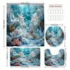 Enchanting Underwater Coral Reef Bathroom Set - Waterproof Shower Curtain, Toilet Lid Cover, Bath Mat, and Contour Mat