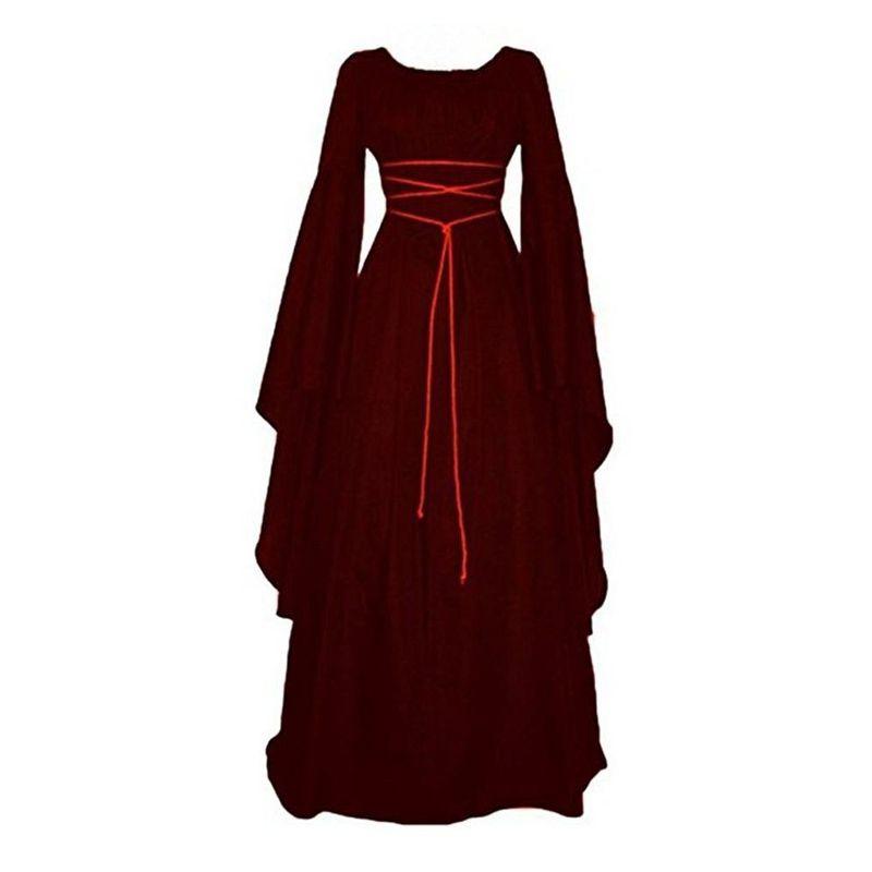 Vintage Medieval Womens Dress Victorian Renaissance Gothic Costume Gown Dress