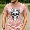 Vintage Misfits Skull T Shirt Rock Band Horror Punk Music Fan Gift Unisex Graphic Crewneck Retro Streetwear Pullover Top