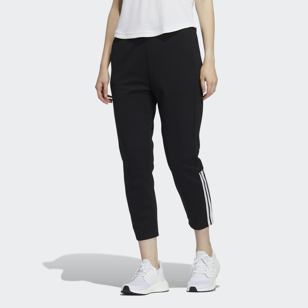 Adidas Three Stripe Cropped Track Pants Women Bottoms Black H09745
