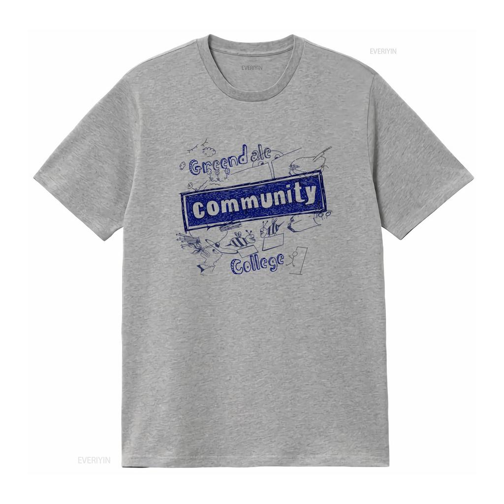Greendale Community College Print T Shirt for Adults vintage Washed Stretched Stylish fashion Slightly Comfortable Breathable
