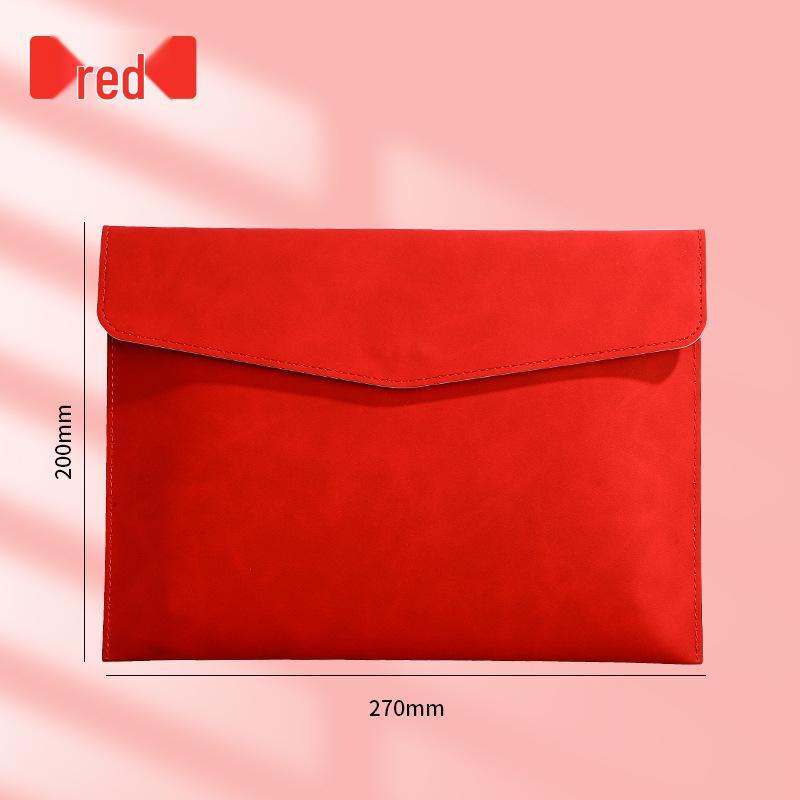 Thickened Waterproof A4 Leather File Folder with Snap Button & Customizable Logo